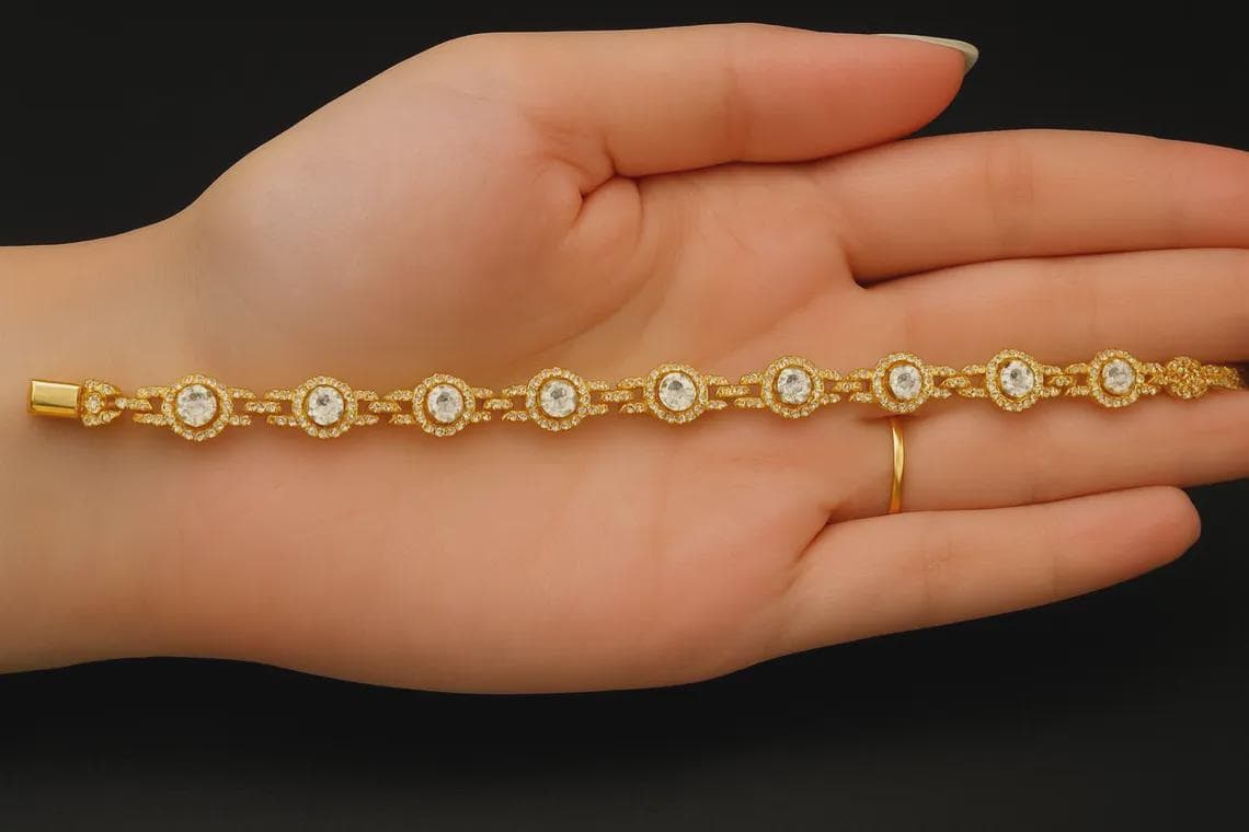 Round Cut Crystal Tennis Bracelet — View 2