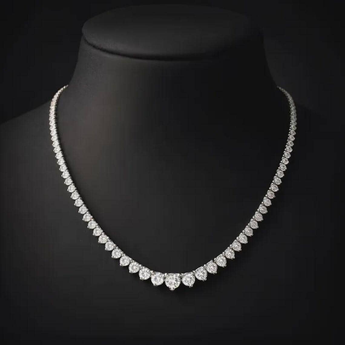 Dainty Pear Cut Diamond Tennis Necklace