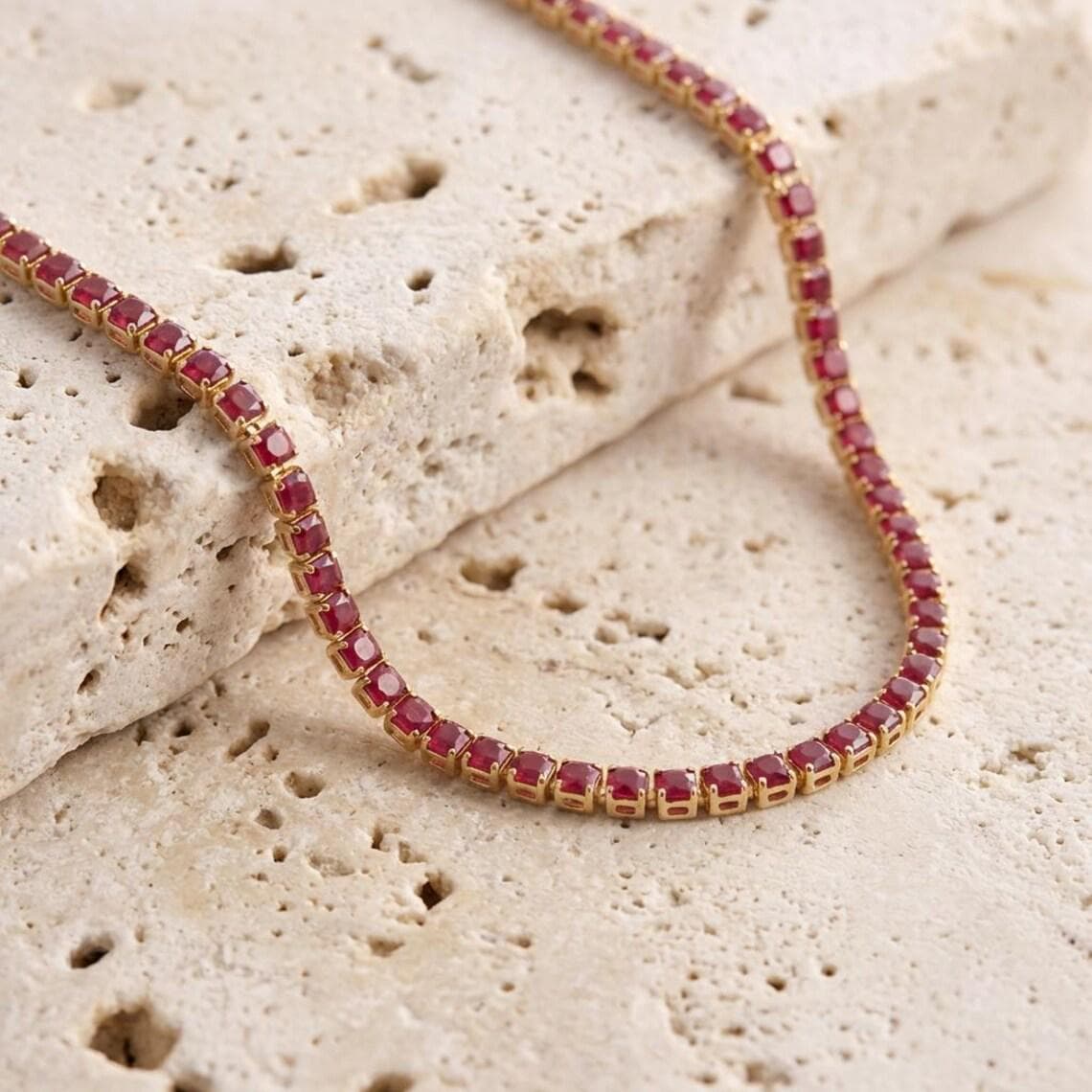 Ruby Tennis Necklace — View 2