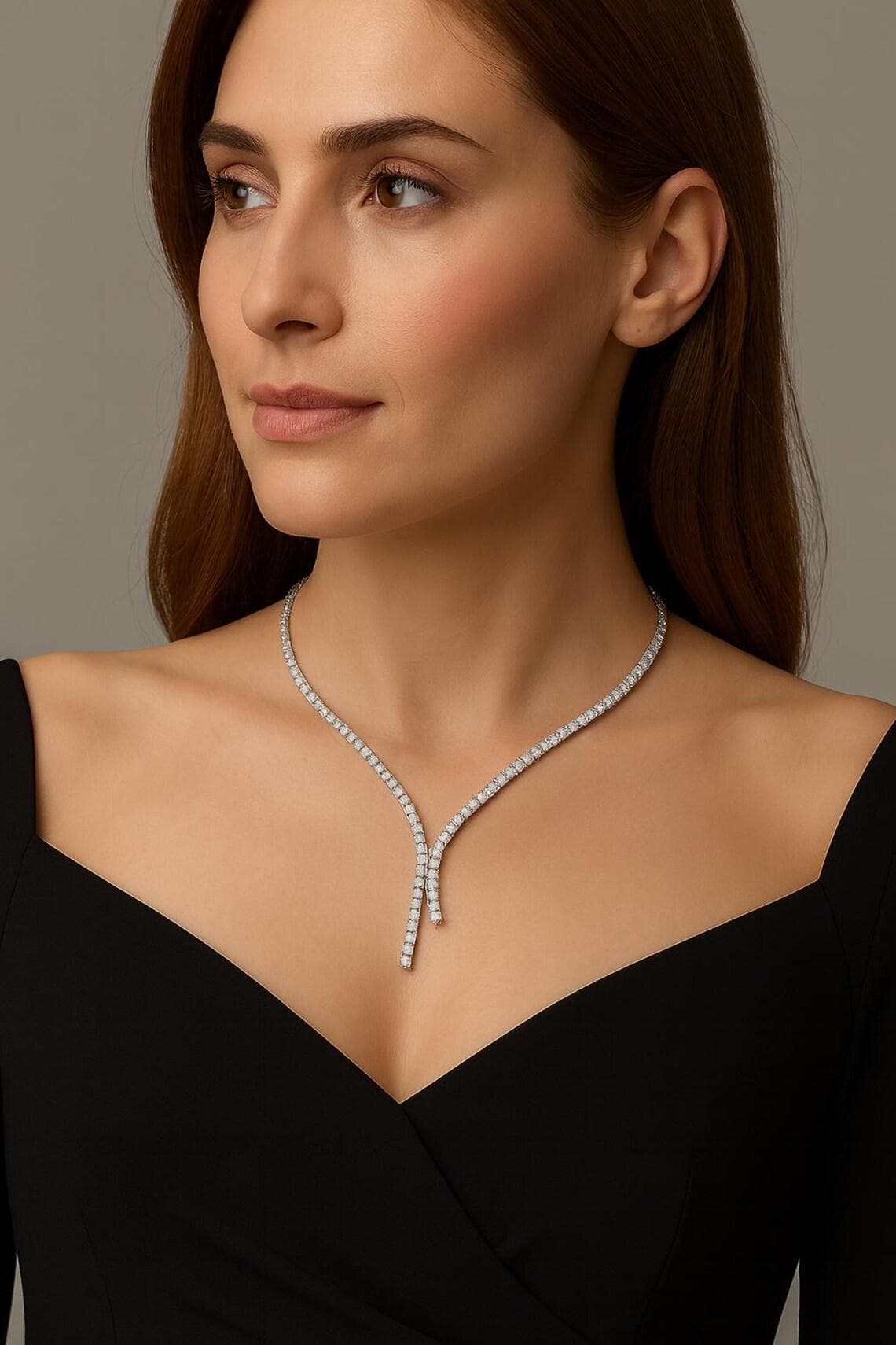 925 Sterling Silver Y Necklace — View 3