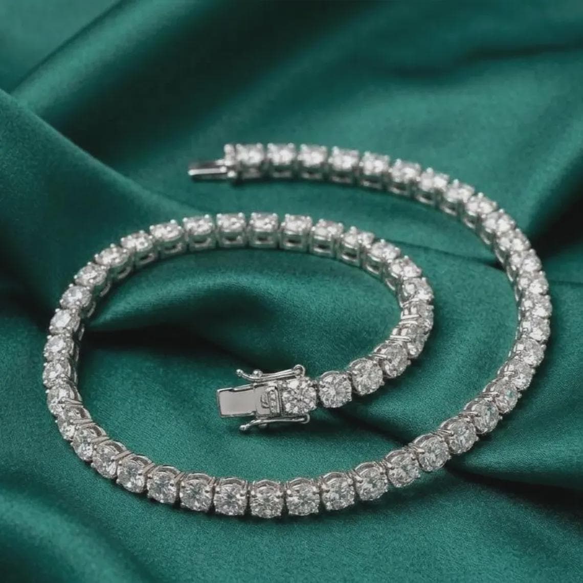 Moissanite Tennis Bracelet For Her 14K White Gold