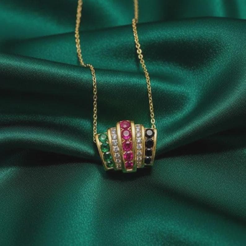 Multi Gemstone Pendant Necklace