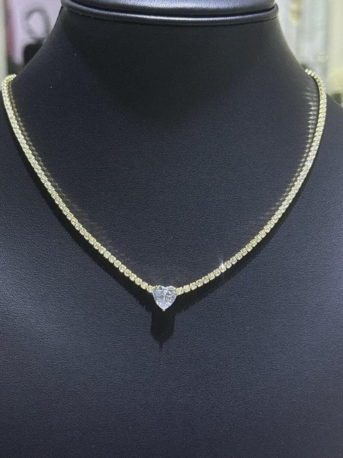 Heart Tennis Necklace — View 3