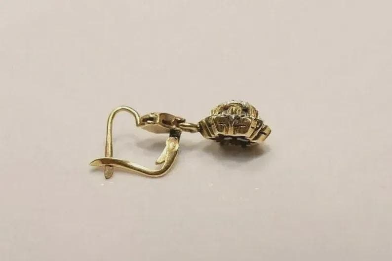 1.00 CT Art Deco Diamond Dangle Earrings — View 2