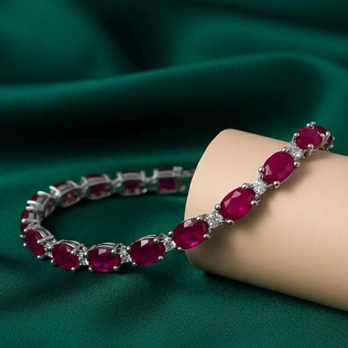 Oval Ruby Tennis Bracelet