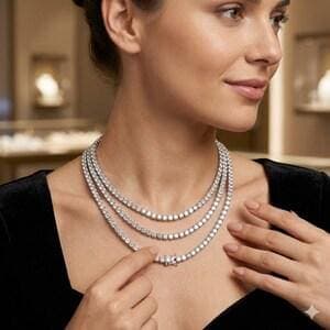 Lab Grown Diamond Tennis Necklace — View 5