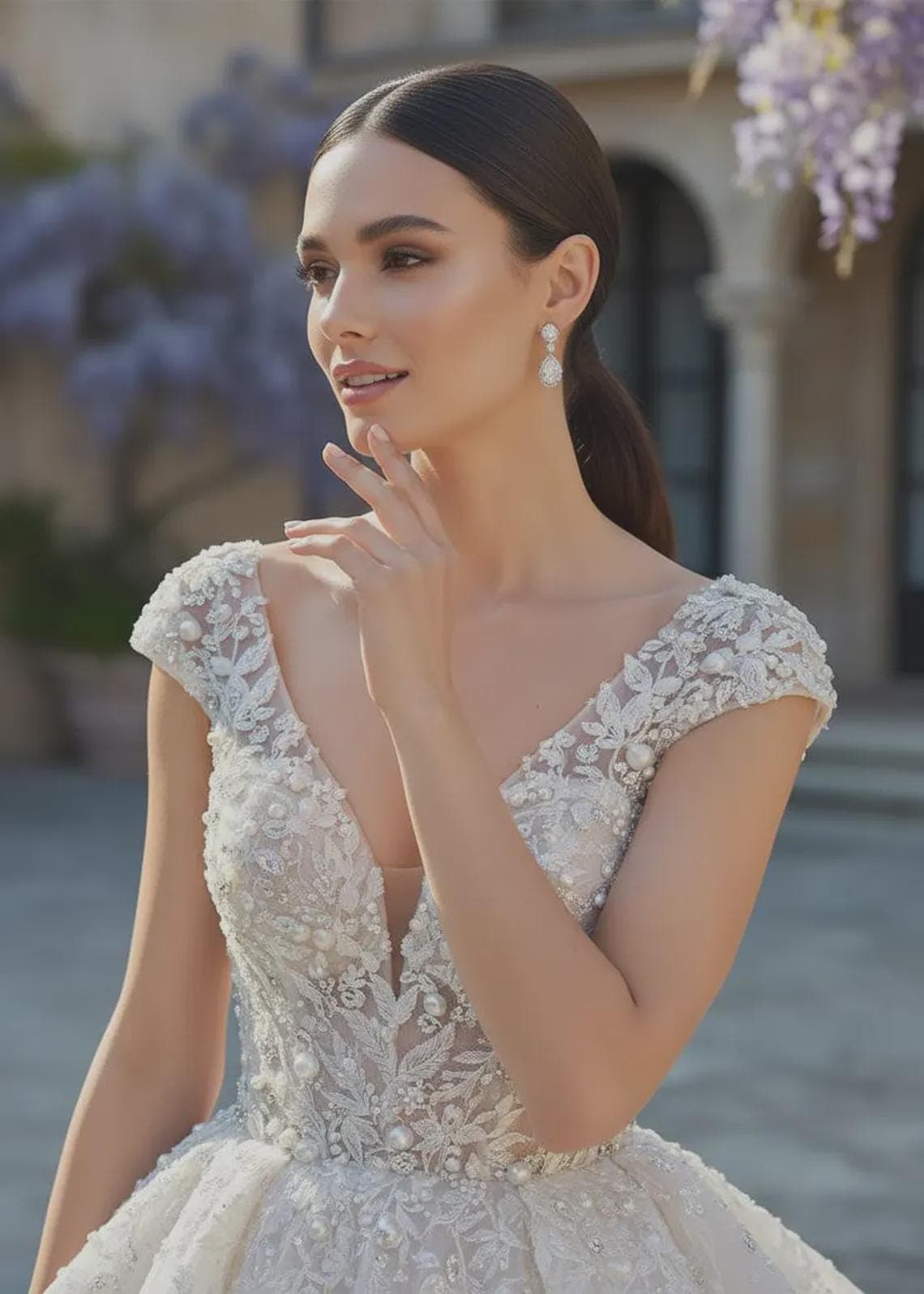 Crystal Teardrop Bridal Earrings — View 4
