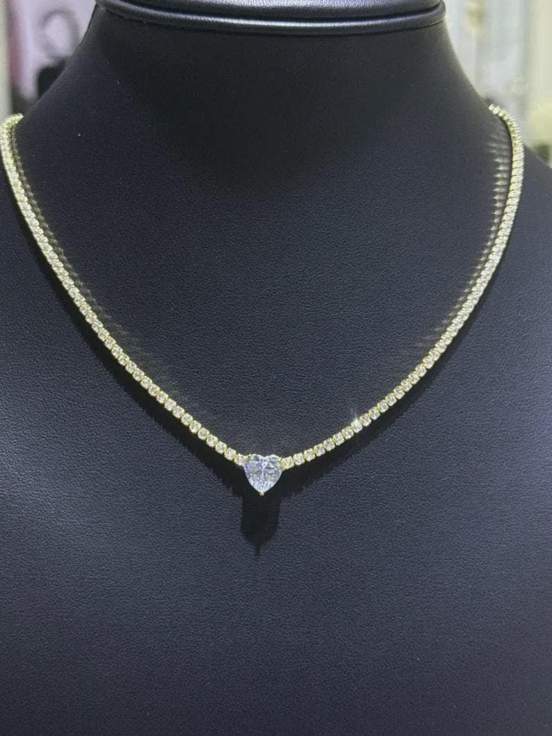 Heart Tennis Necklace