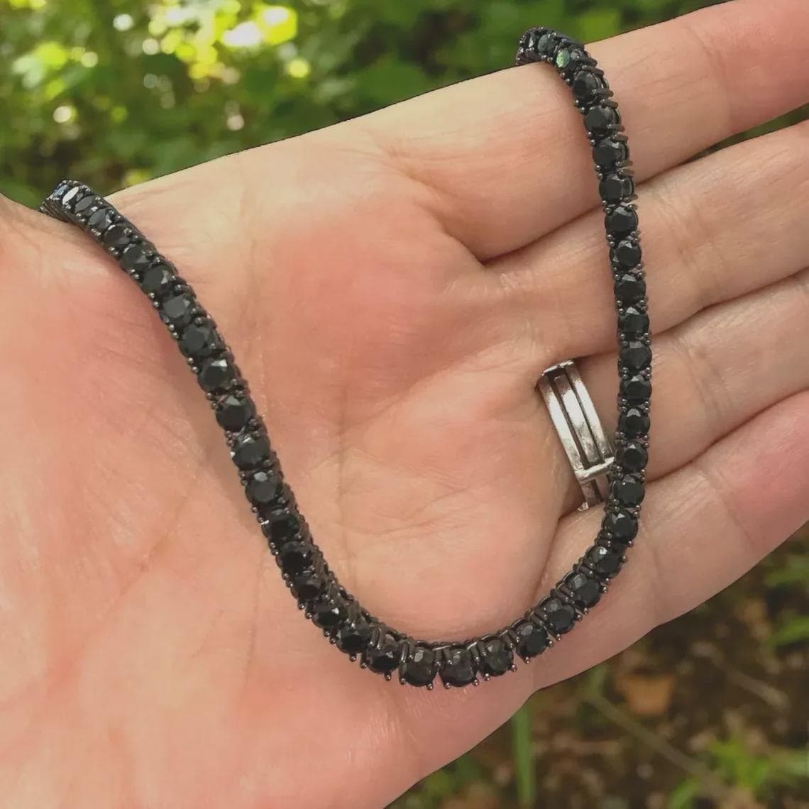 Black Moissanite Tennis Necklace