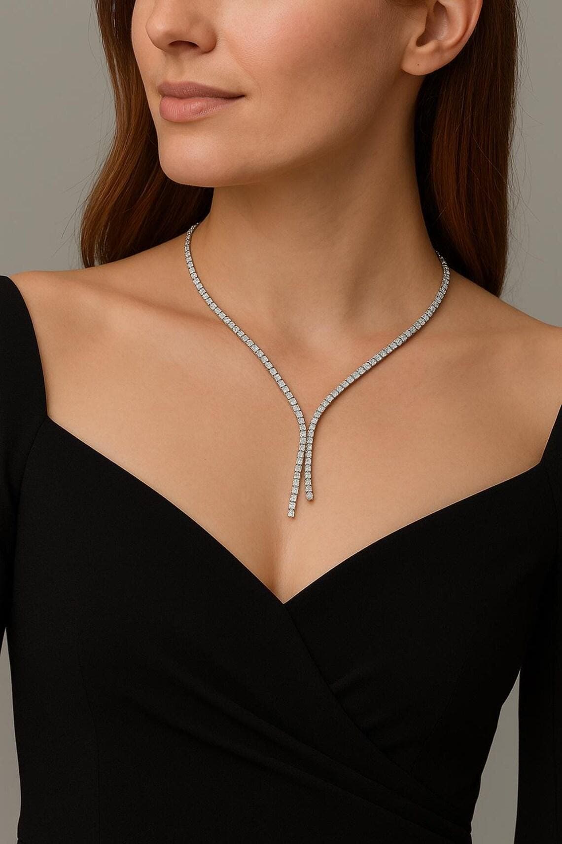925 Sterling Silver Y Necklace — View 2