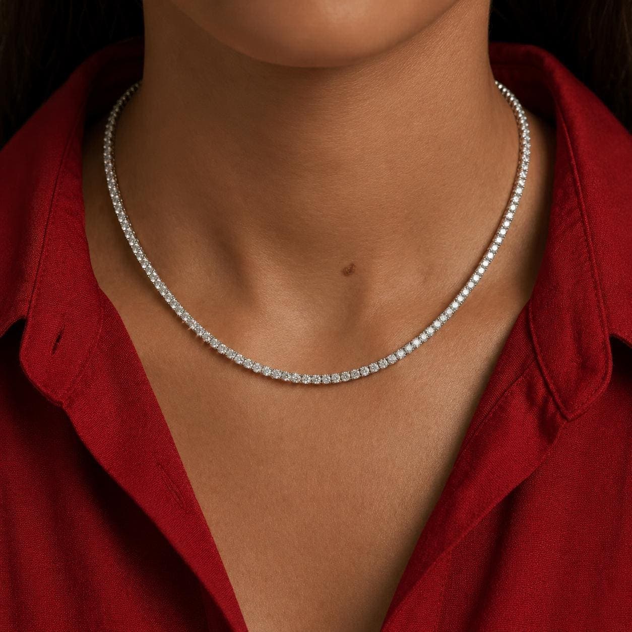 Lab Grown Diamond Tennis Necklace