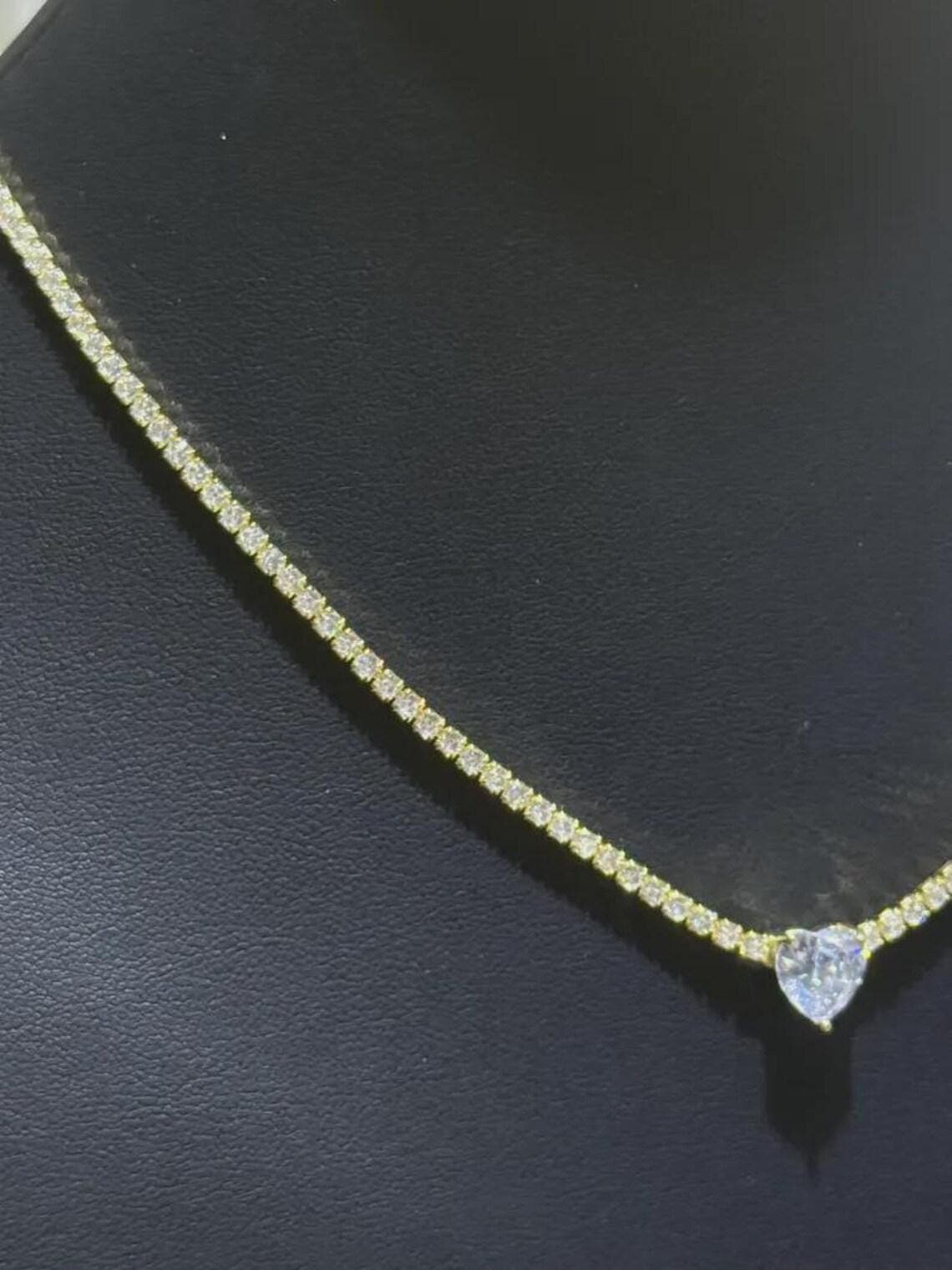 Heart Tennis Necklace — View 4