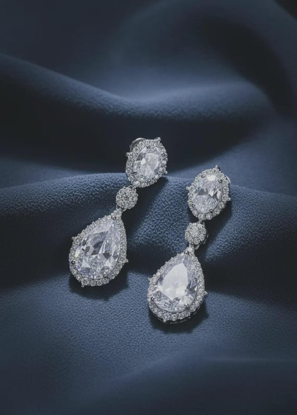 Crystal Teardrop Bridal Earrings